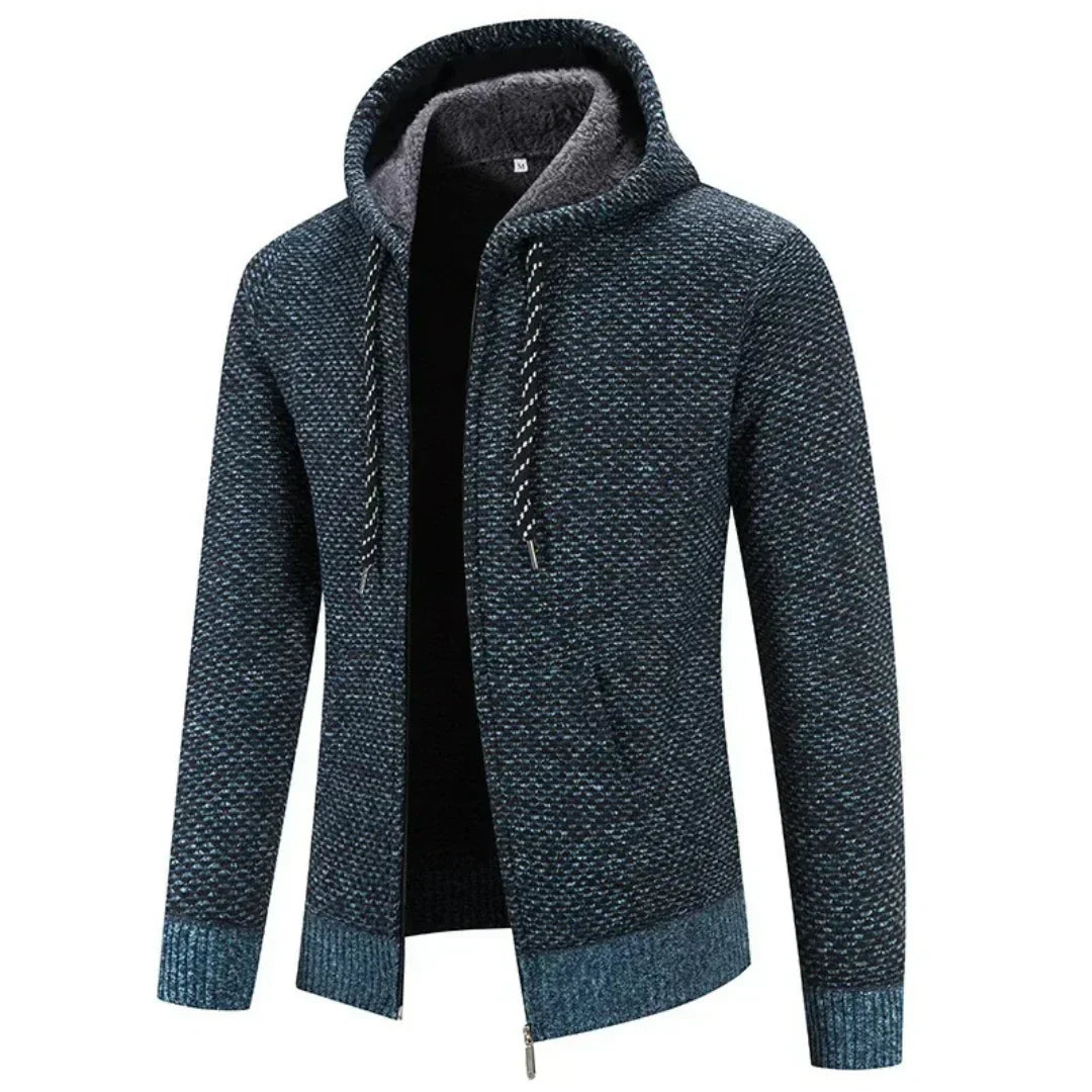 Lucas™ | Strikket Hoodie med Lynlås