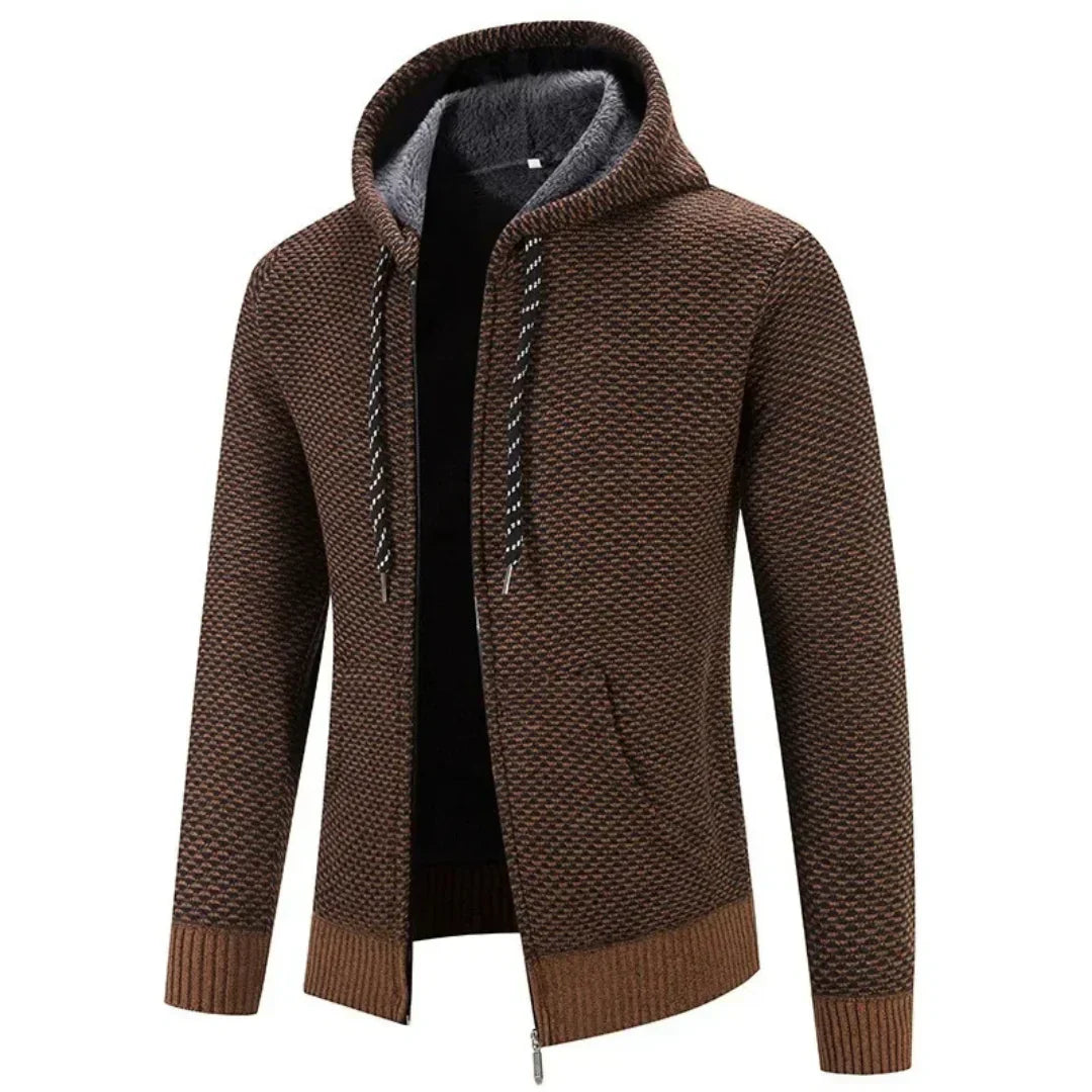 Lucas™ | Strikket Hoodie med Lynlås
