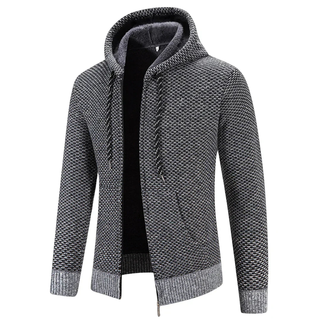 Lucas™ | Strikket Hoodie med Lynlås