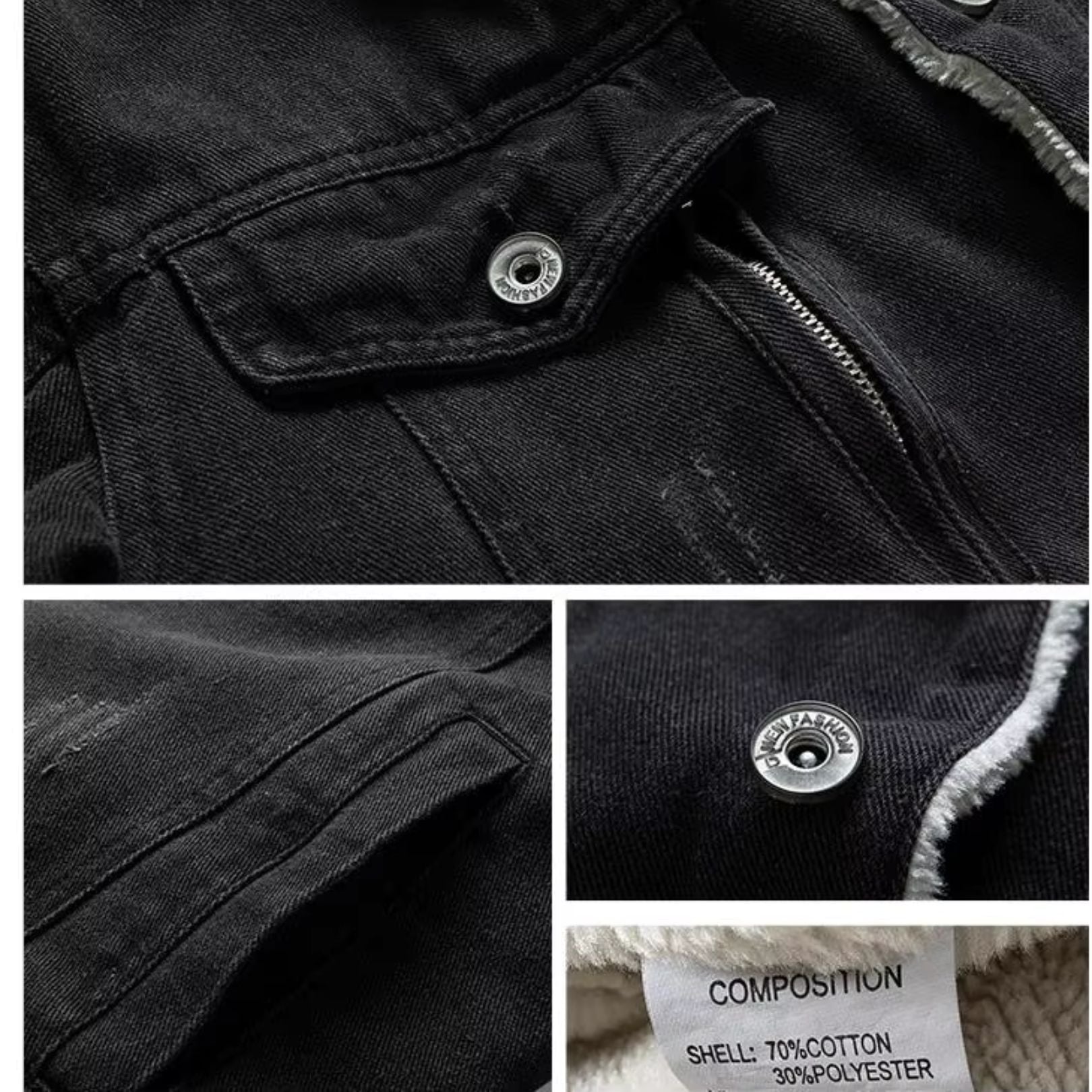 Evan™ | Denimjakke med Fleecefor