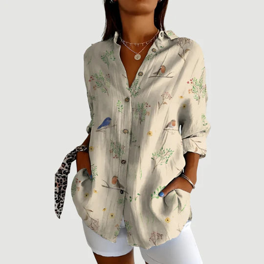Olivia™ | Bluse med farverigt design