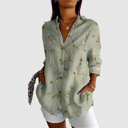 Olivia™ | Bluse med farverigt design