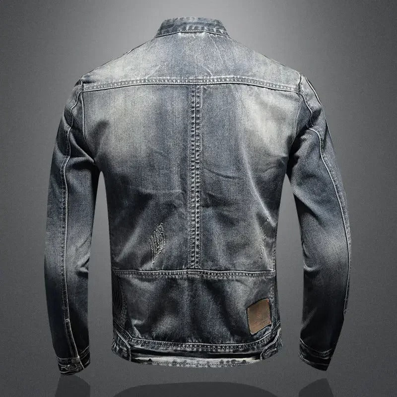 Aiden™ | Denim Bikerjakke