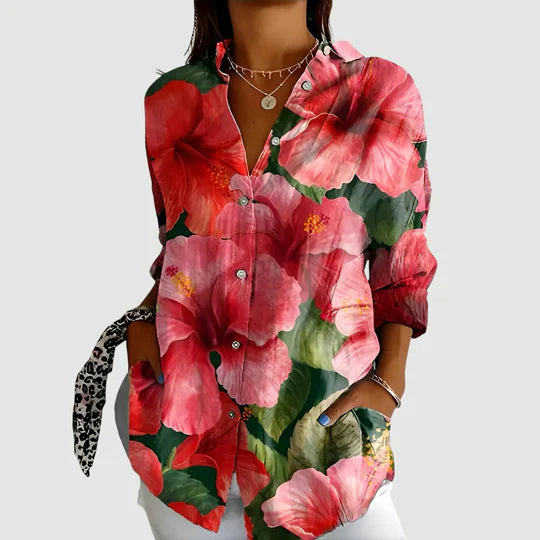 Ida™ bluse med farverigt design