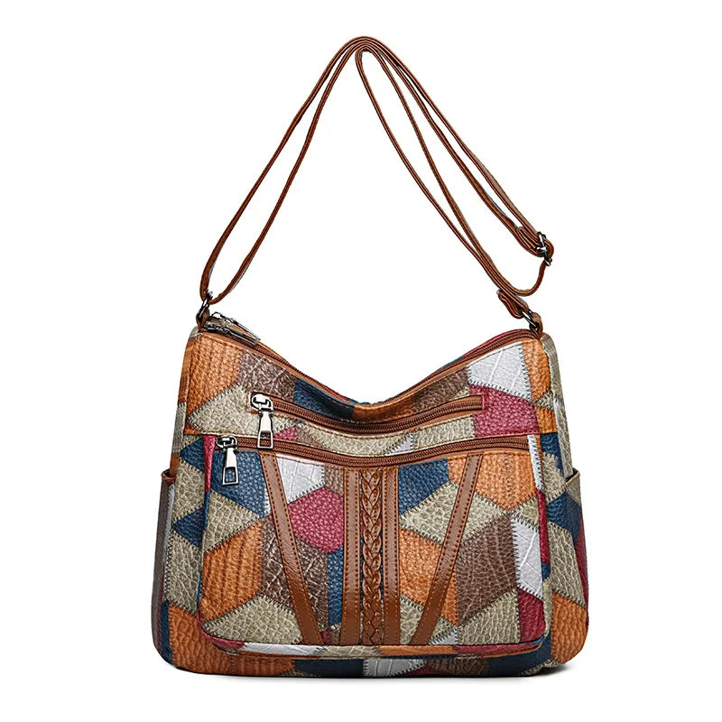 Fern™ | Farverig Patchwork Skuldertaske