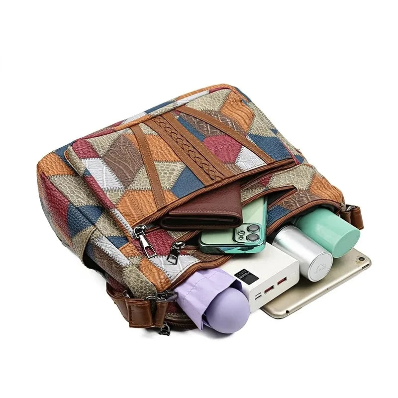 Fern™ | Farverig Patchwork Skuldertaske