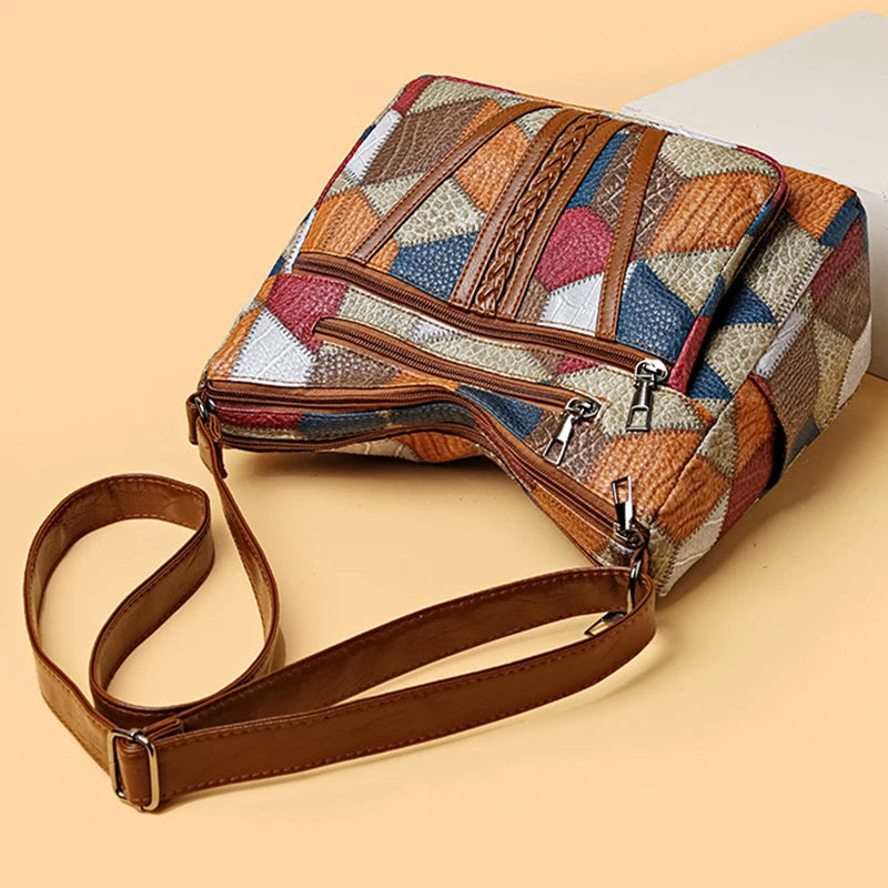 Fern™ | Farverig Patchwork Skuldertaske
