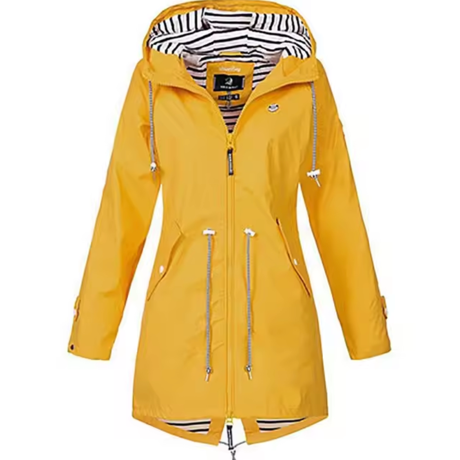 Pernille™ | Parka med Stribet For og Snøre