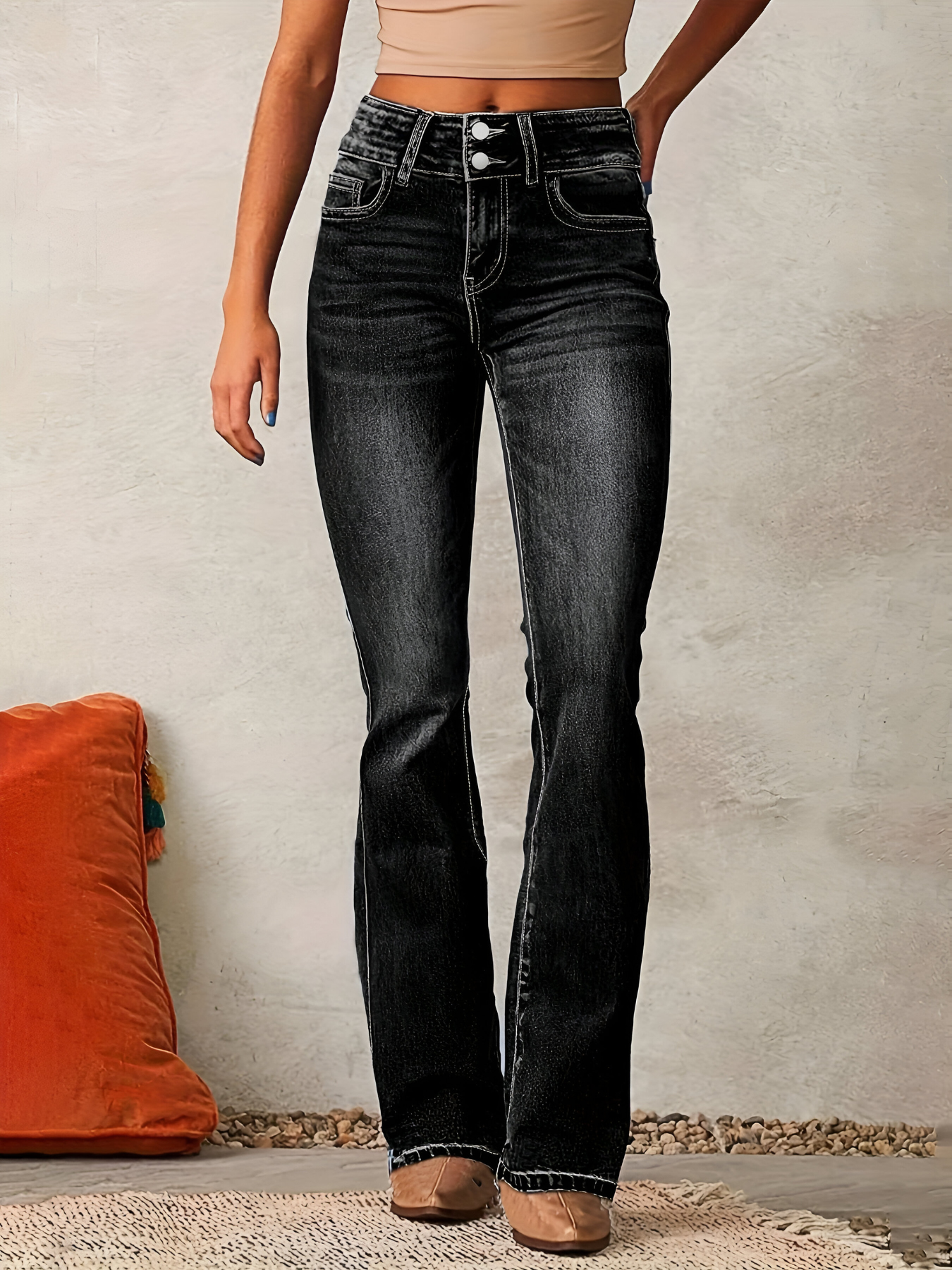 Isabel™ – Højtaljede Udbukede Jeans