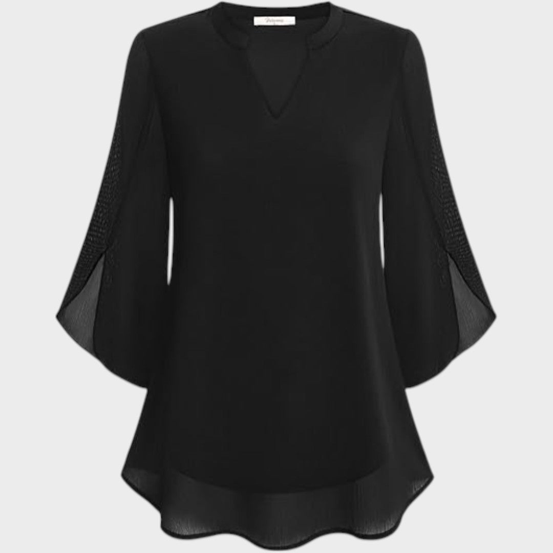 Emma™ – Elegant bluse med V-udskæring