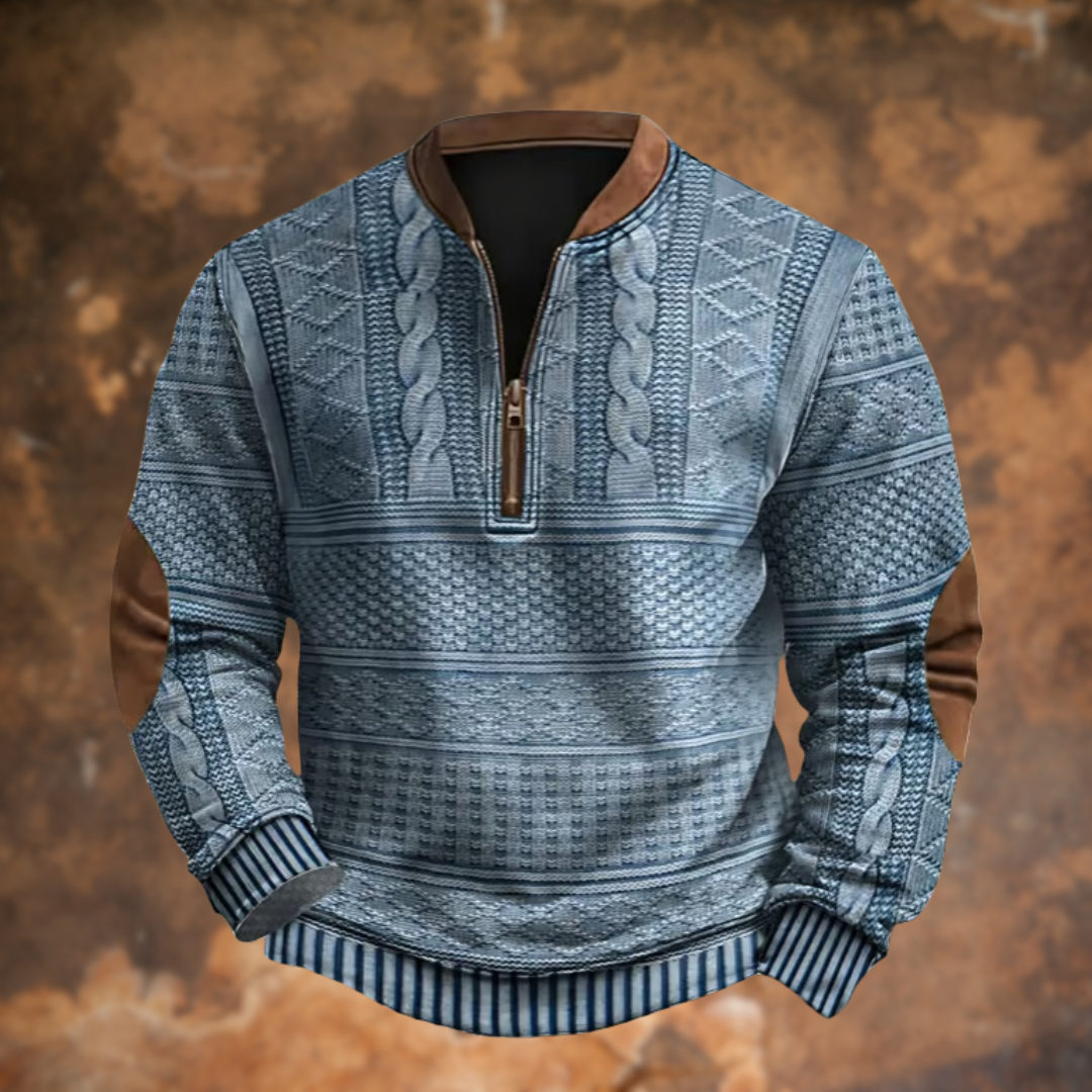 Anton™ | Strikket sweater med lynlåsdetalje