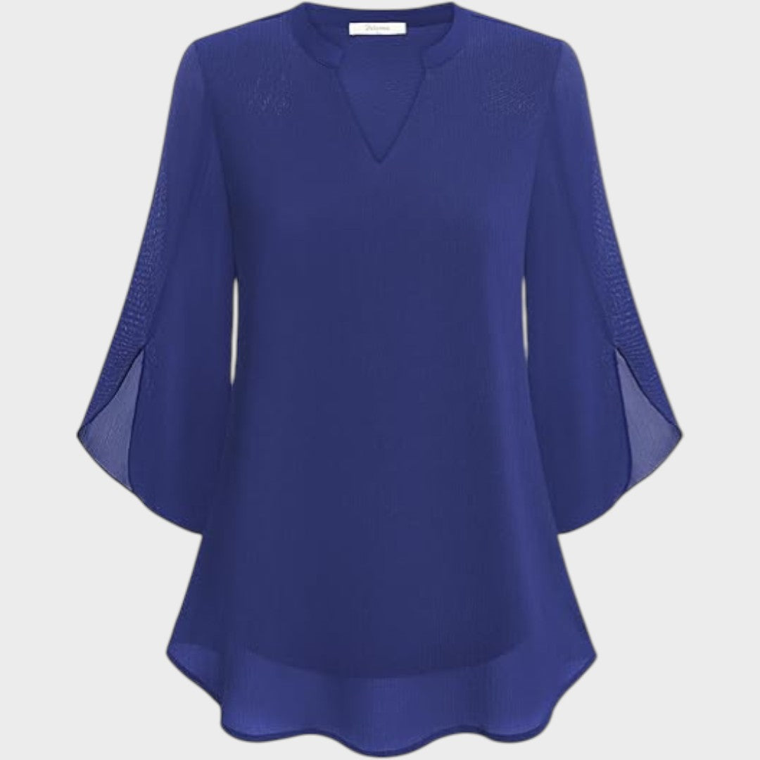 Emma™ – Elegant bluse med V-udskæring