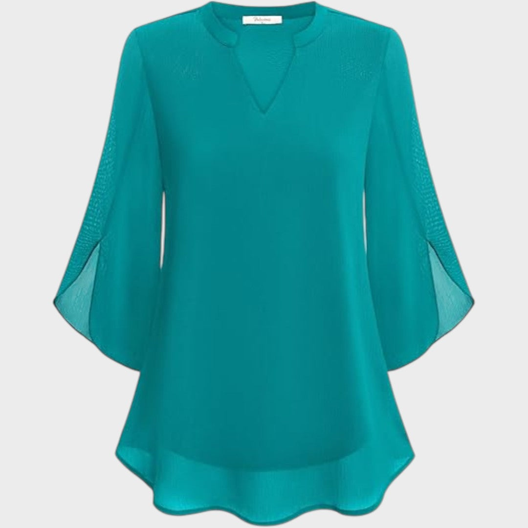 Emma™ – Elegant bluse med V-udskæring