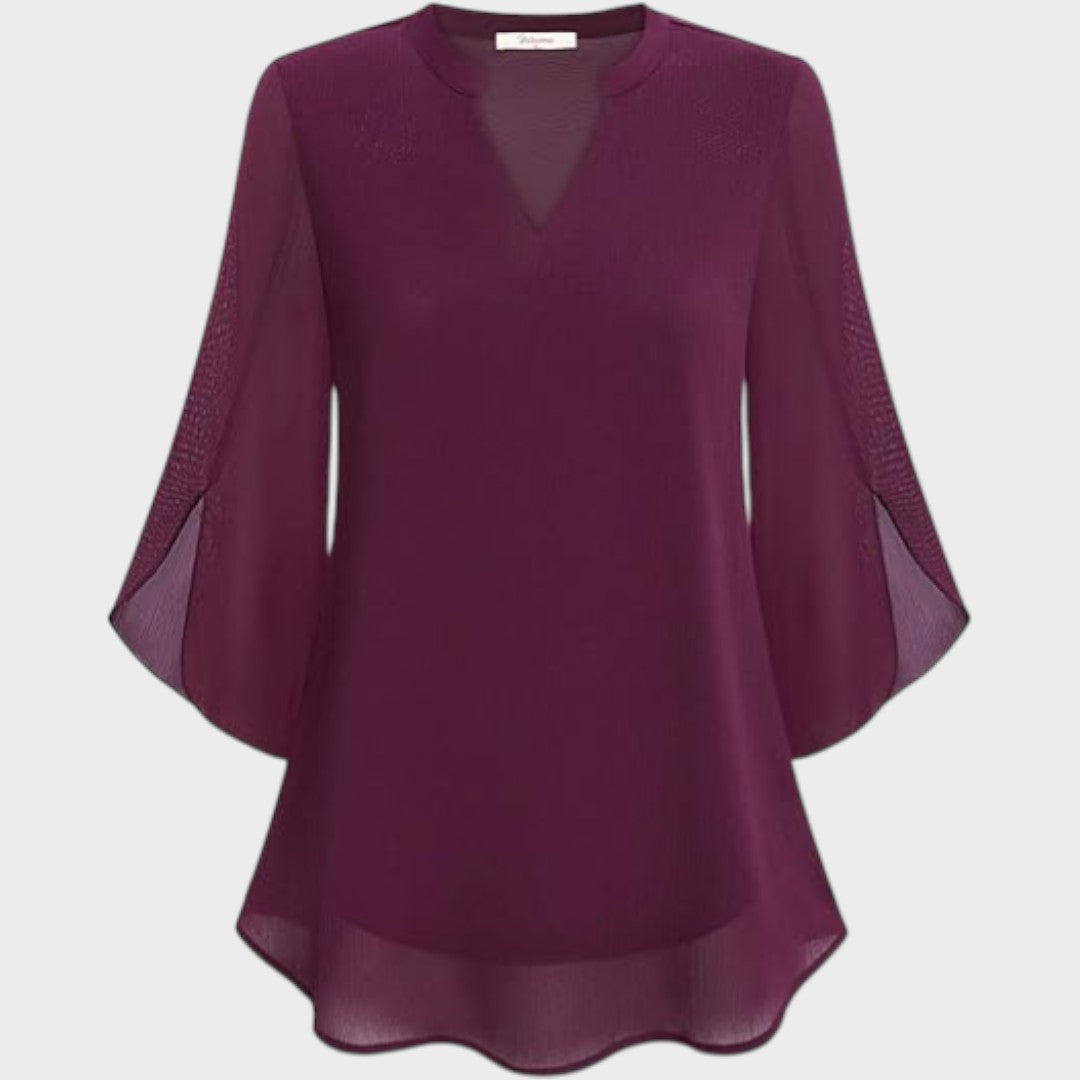 Emma™ – Elegant bluse med V-udskæring