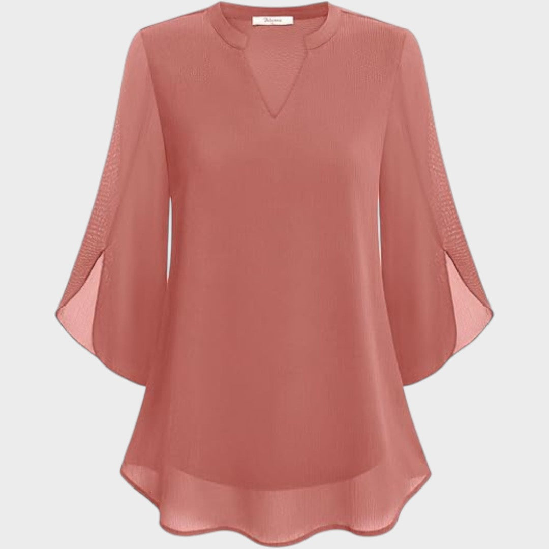 Emma™ – Elegant bluse med V-udskæring