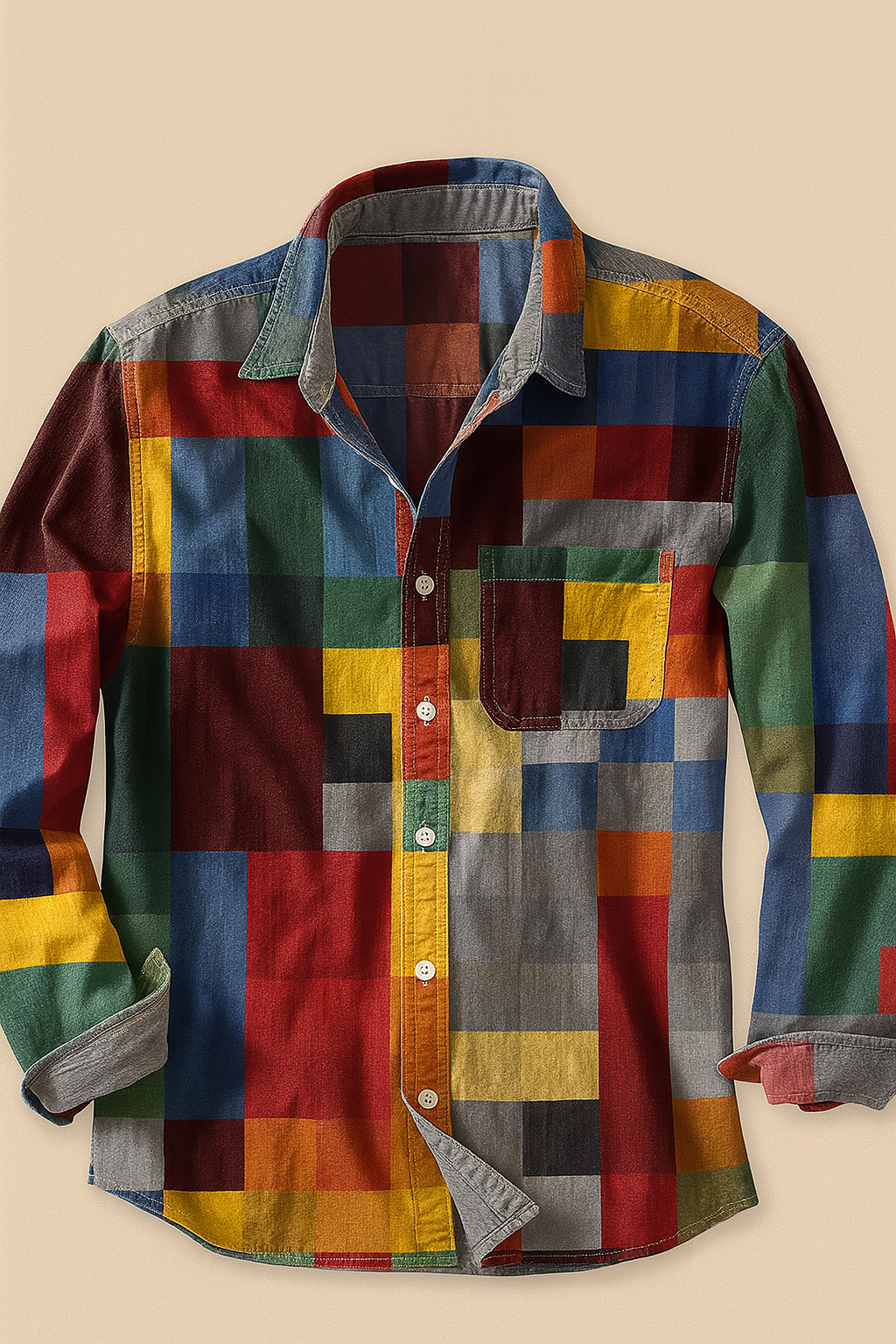 Colorado™ – Skjorte med blokmønster i vintage stil