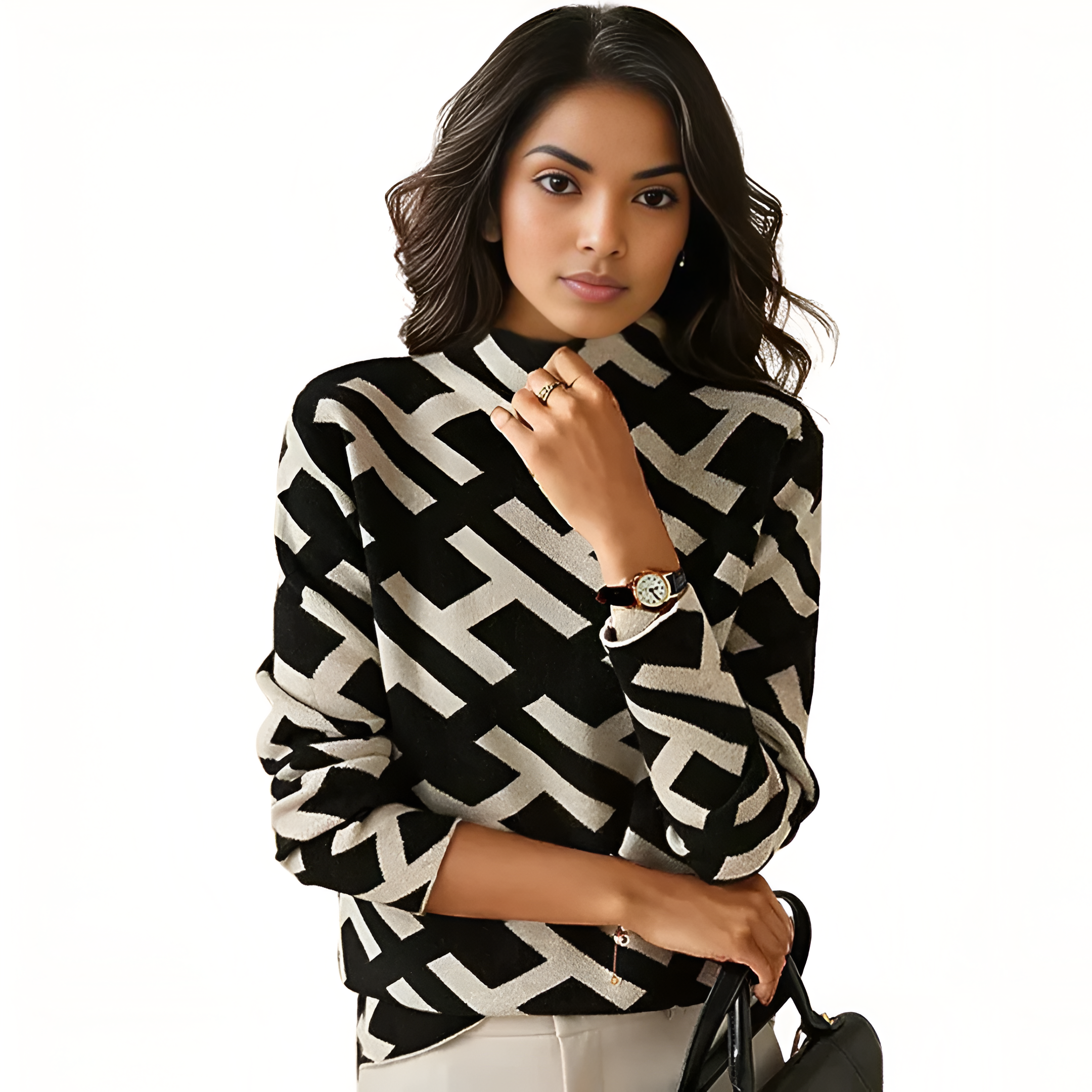 Luka™ | Statement Striktrøje med Grafisk Mønster