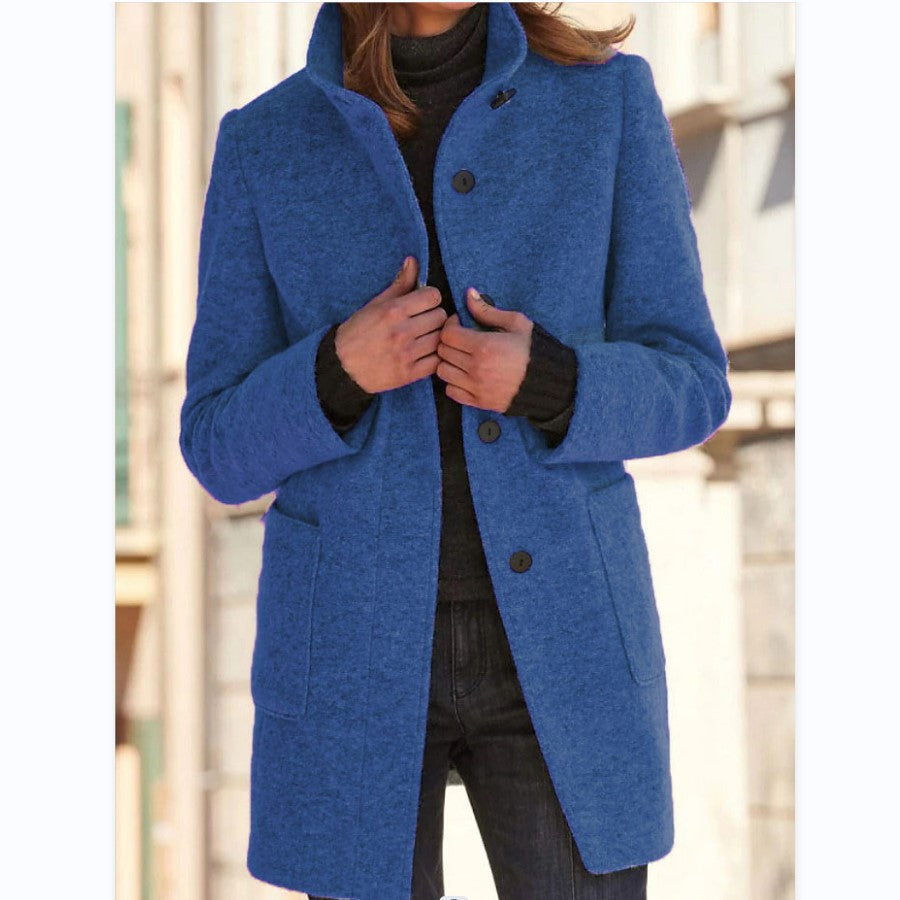 Amalie™ | Elegant lang frakke med knapper