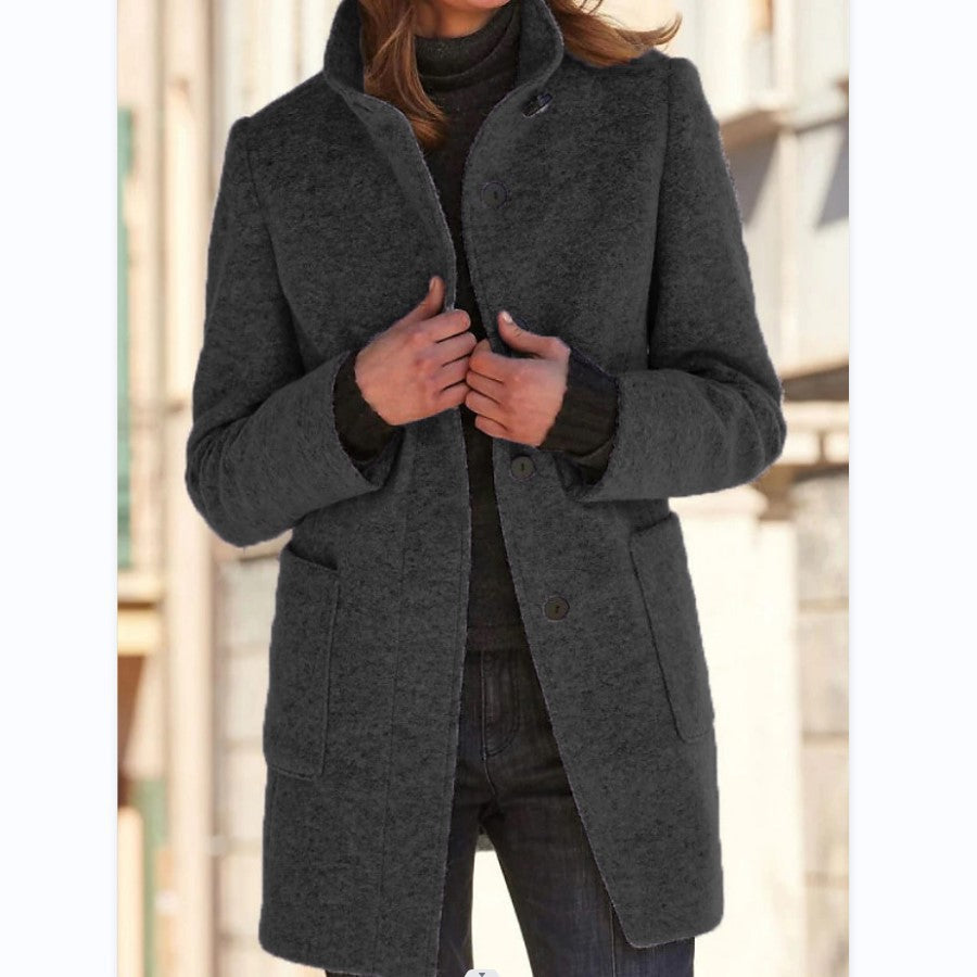 Amalie™ | Elegant lang frakke med knapper