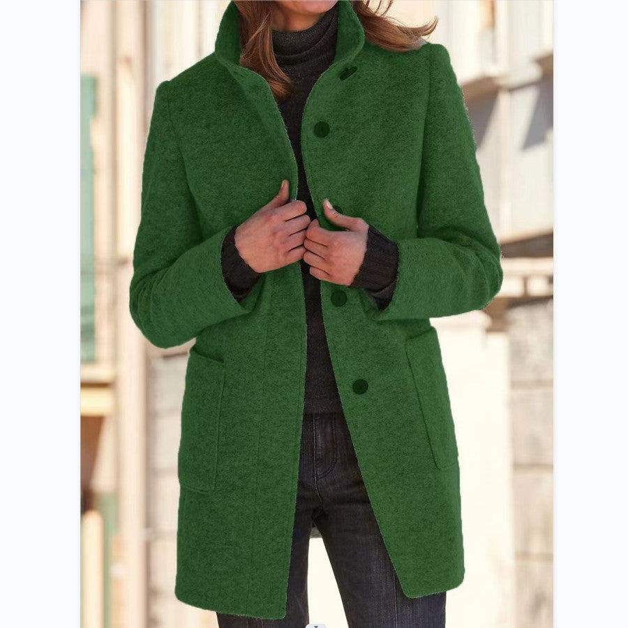 Amalie™ | Elegant lang frakke med knapper