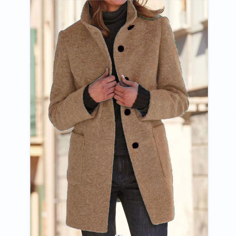 Amalie™ | Elegant lang frakke med knapper