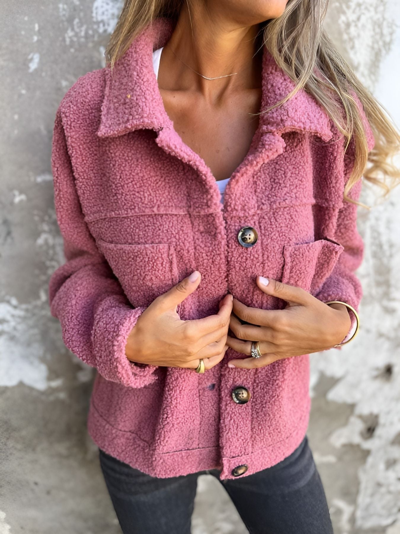Lea™ | Varm & stilfuld teddyfrakke