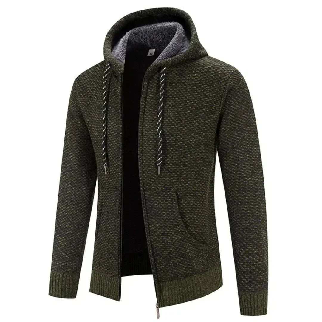Lucas™ | Strikket Hoodie med Lynlås
