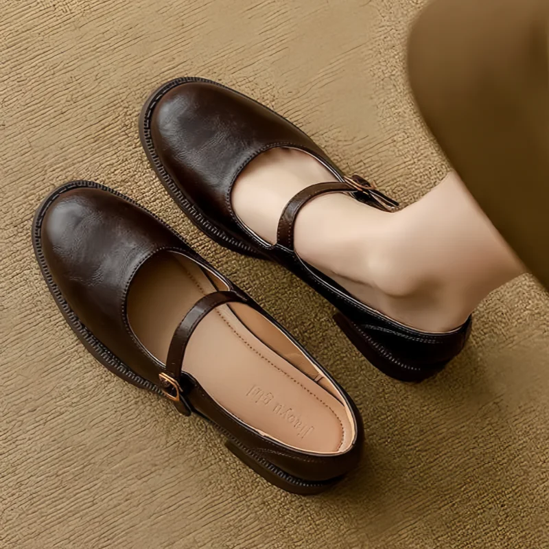Klassiske Comfort Mary Janes Fremstillet Af Læder