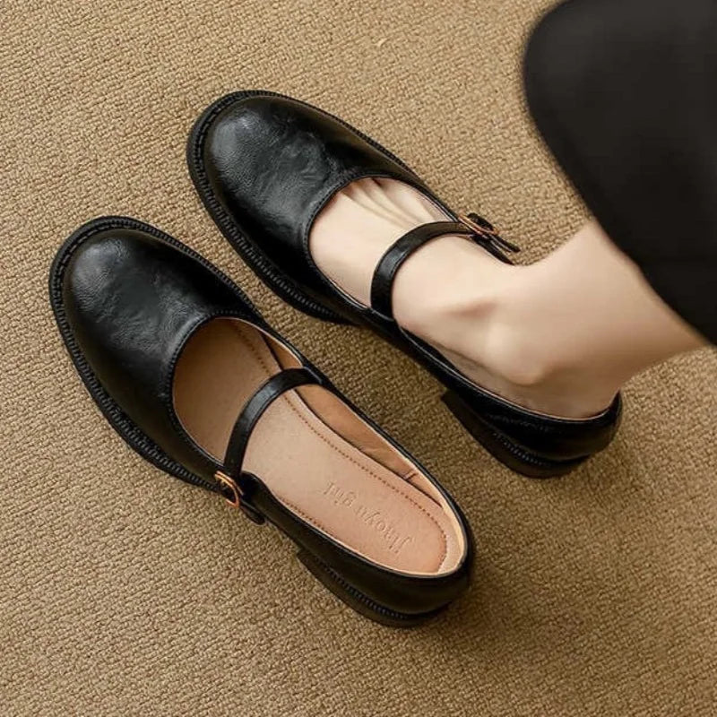 Klassiske Comfort Mary Janes Fremstillet Af Læder
