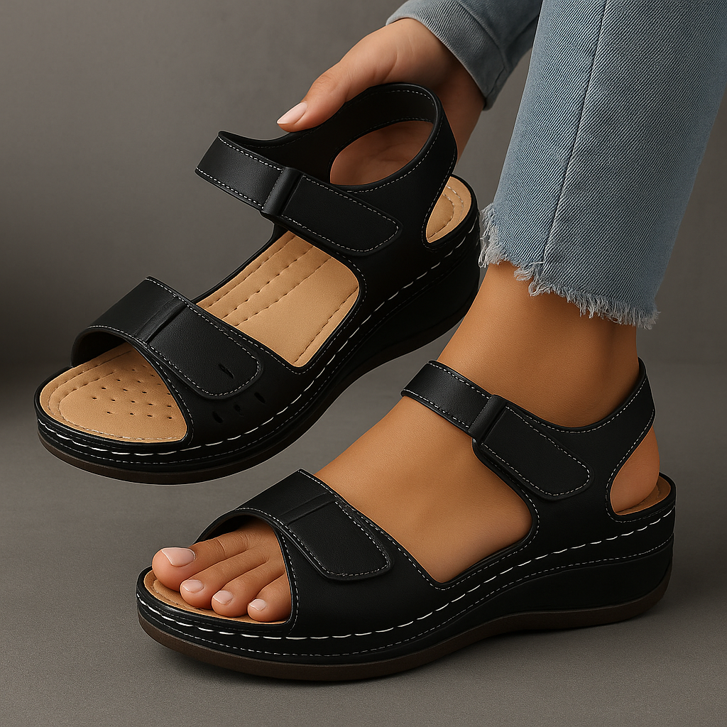 Clara™ ortopædiske sandaler med kilehæl