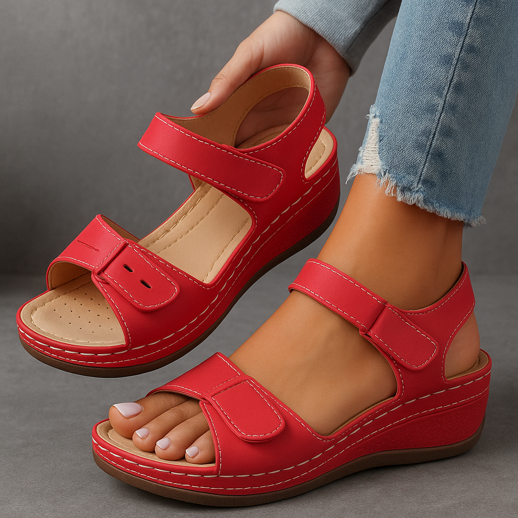 Clara™ ortopædiske sandaler med kilehæl