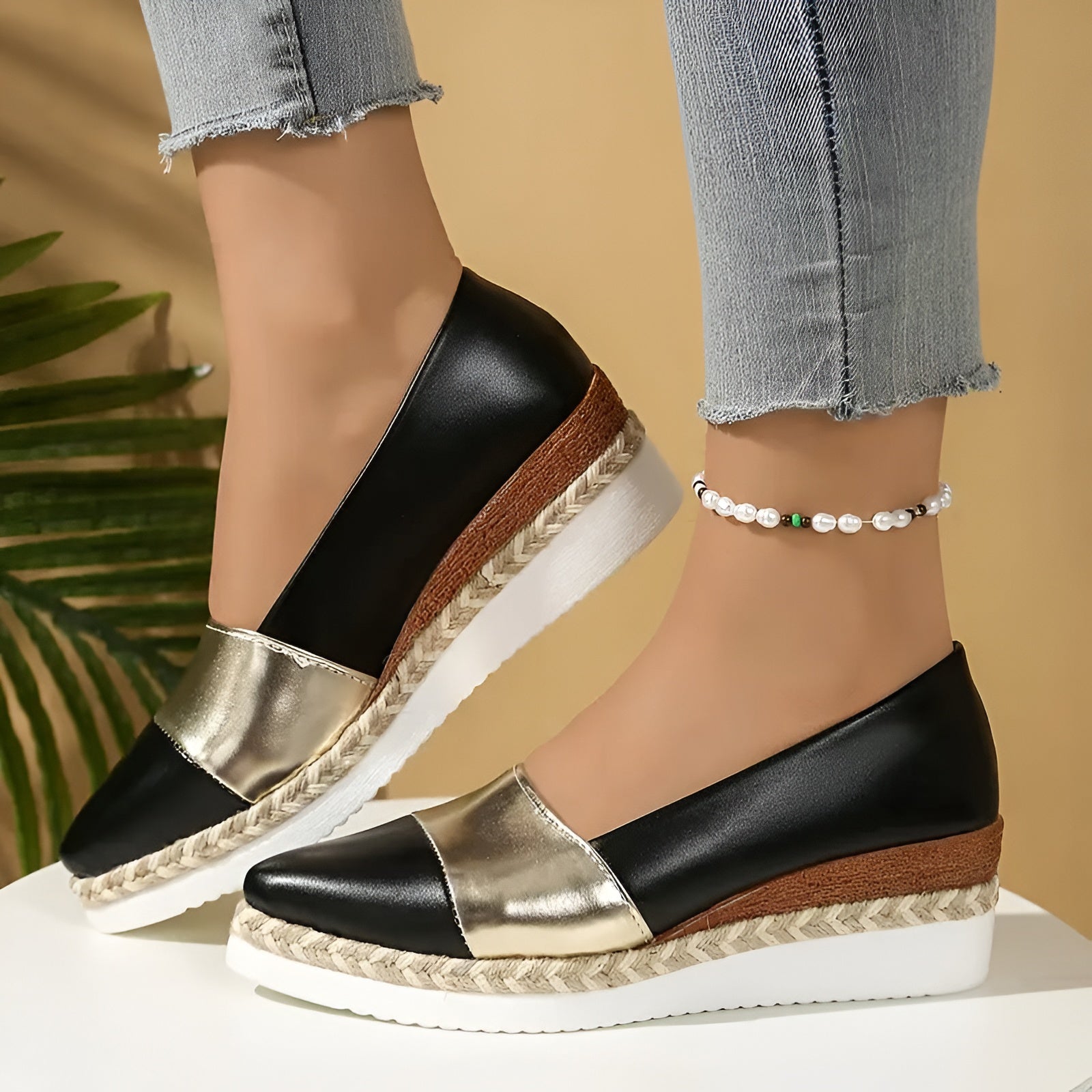 Cassie™ | Elegante Metallic Kile-Espadriller