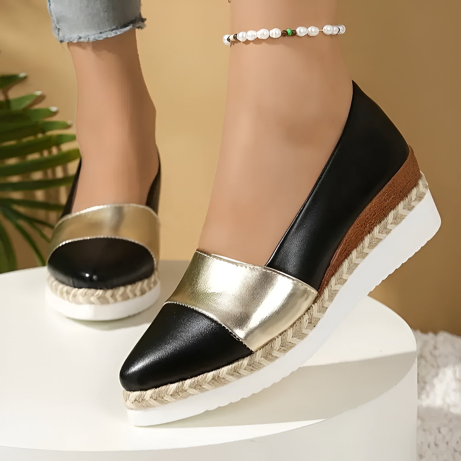 Cassie™ | Elegante Metallic Kile-Espadriller