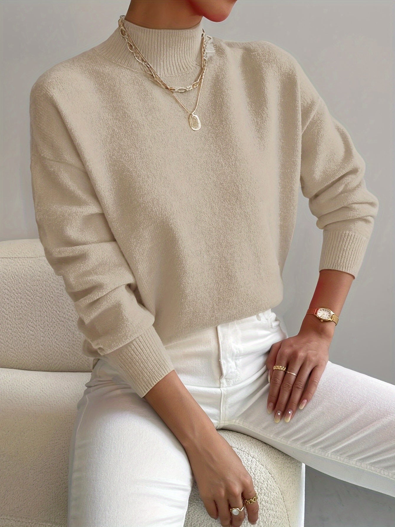 Sofie™ | Blød rullekravesweater