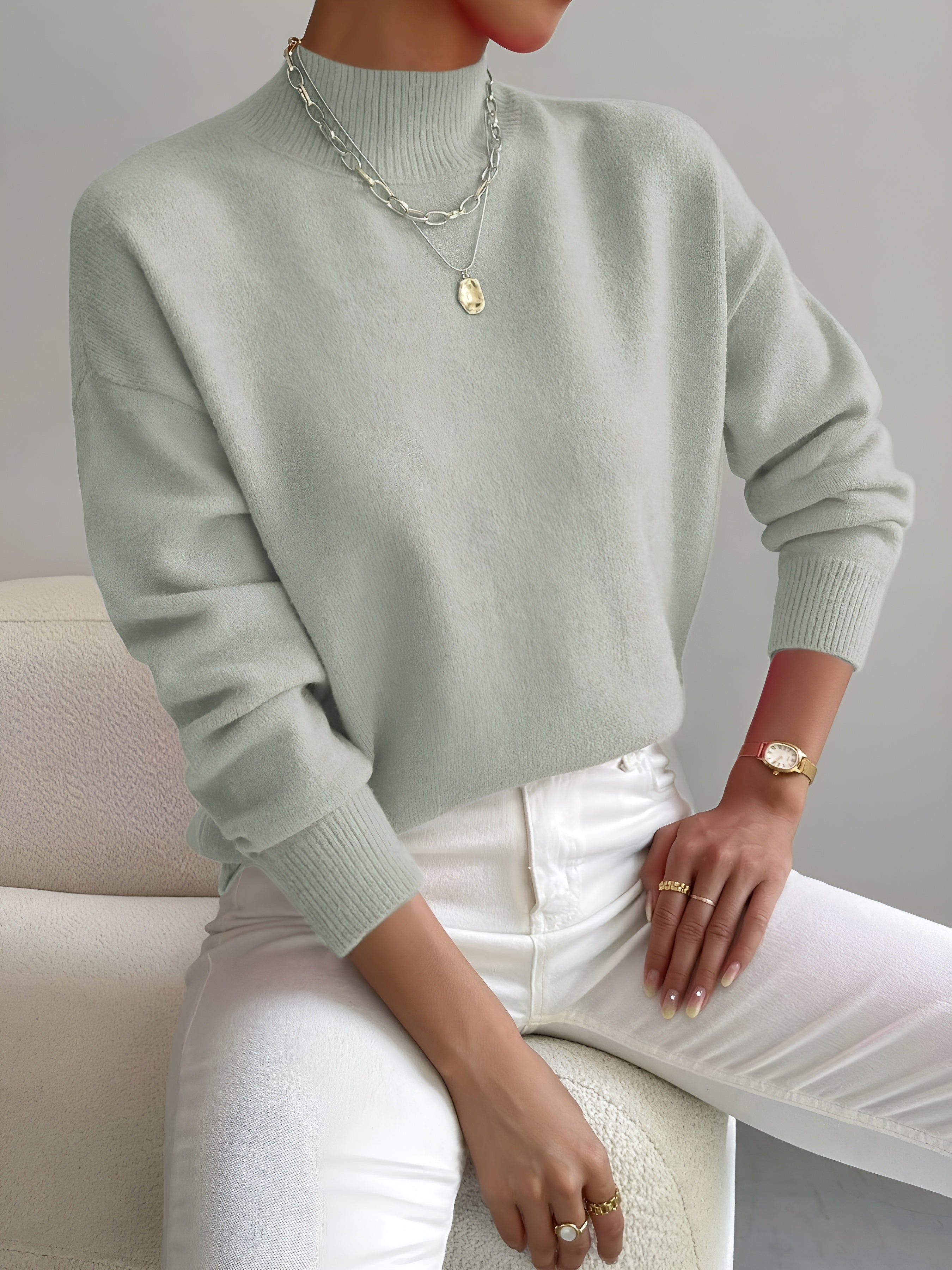 Sofie™ | Blød rullekravesweater