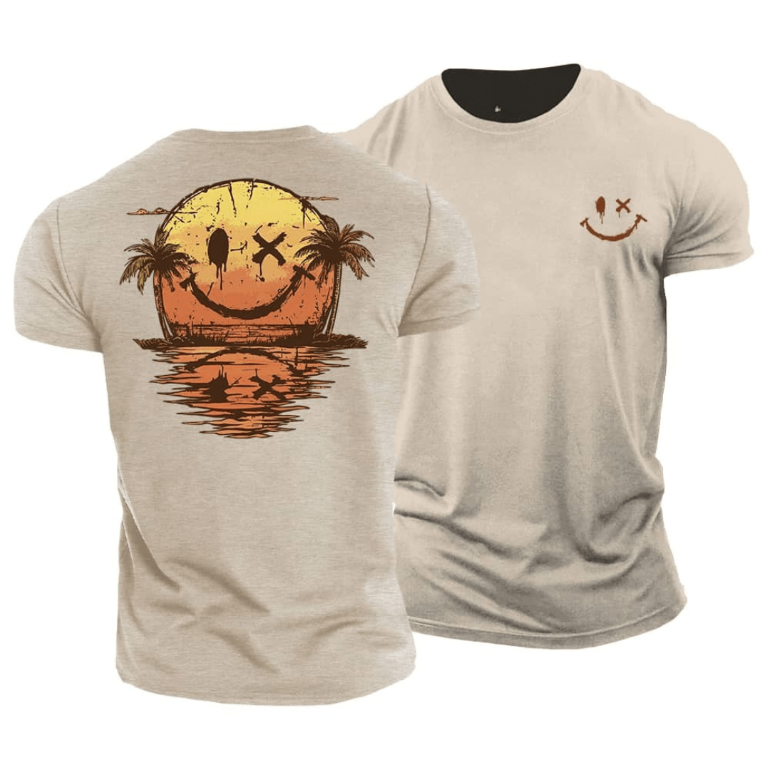 Sommer Smiley Hav T‑Shirt – Solskinsstemning i ét design